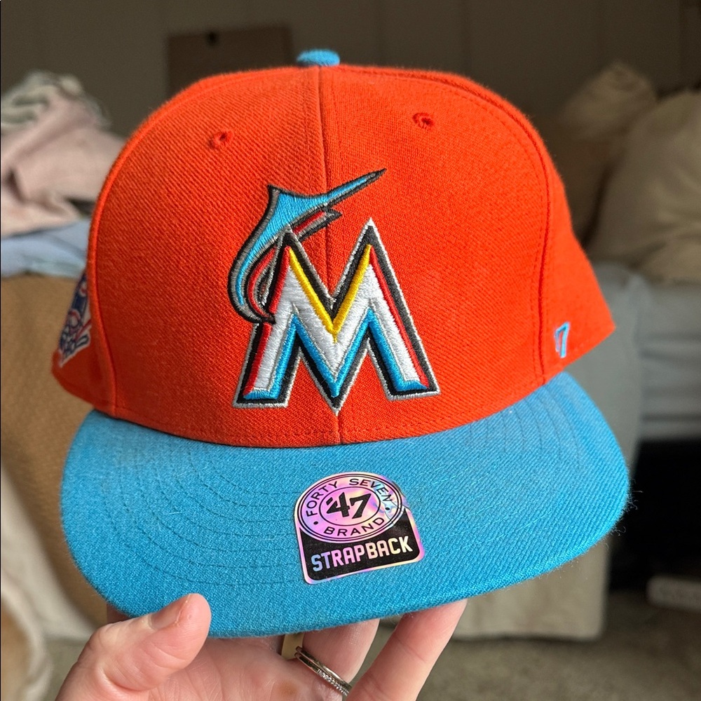 47 Kids Bright Orange and Teal Cap